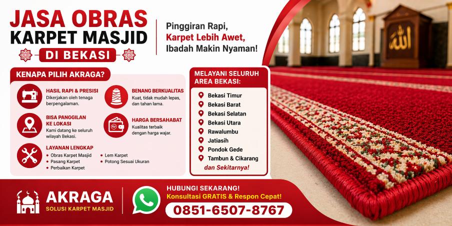 jasa obras karpet masjid bekasi kmmy