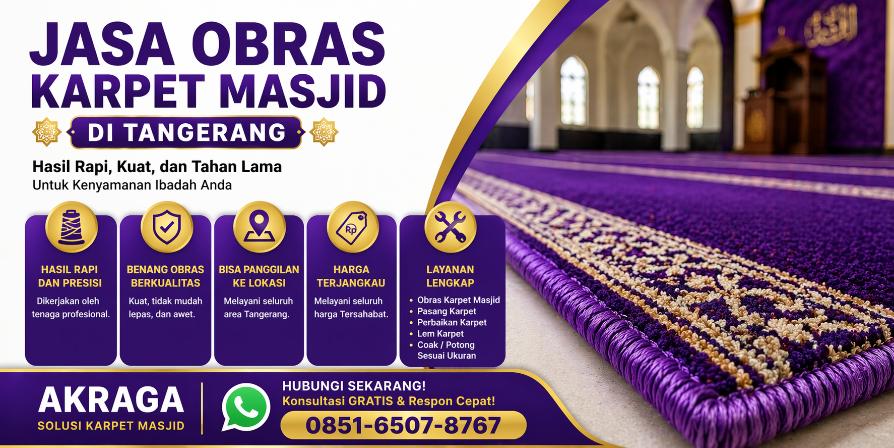 jasa obras karpet masjid tangerang kmmy
