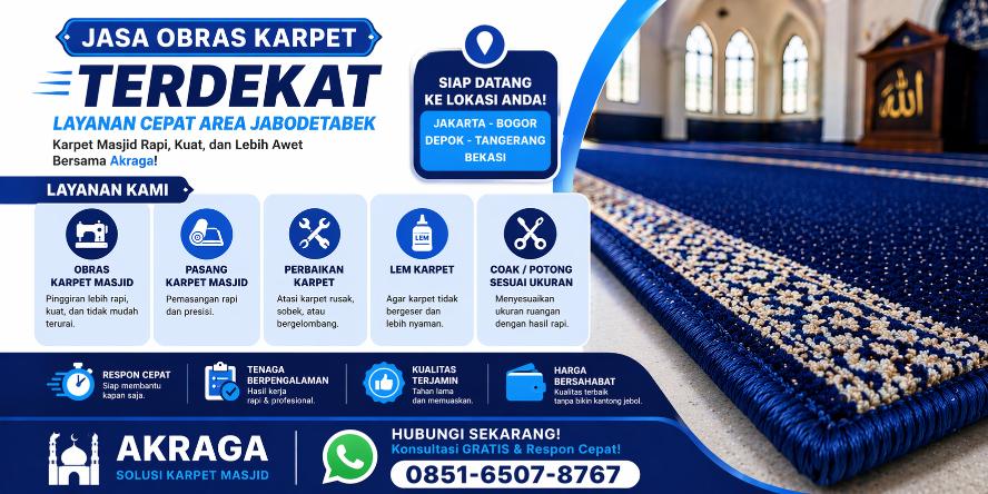 jasa obras karpet masjid terdekat kmmy