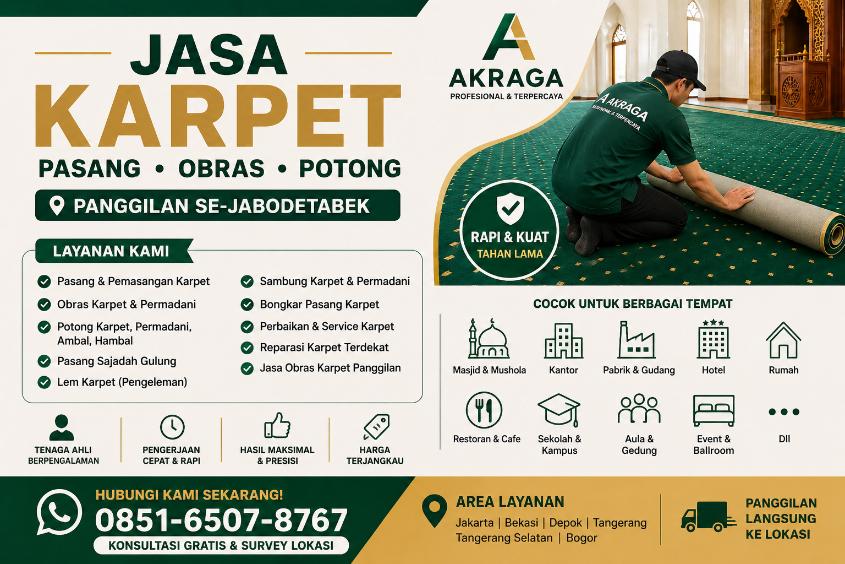 jasa pasang obras karpet panggilan kmy