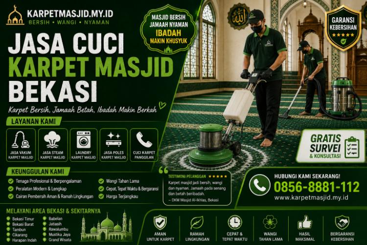 Jasa Cuci Karpet Masjid di Bekasi kmmy